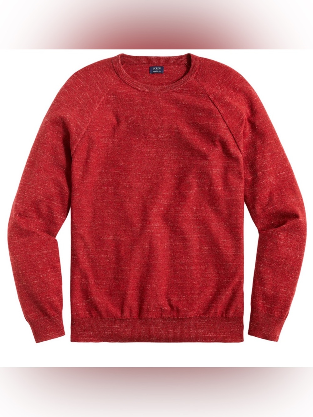 NEW J.CREW HEATHER RED RAGLAN BUDDED CREWNECK SWEATER SZ XL F9518